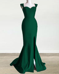 Spaghetti Straps Mermaid Dresses With Slit