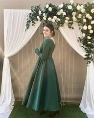 Long Sleeves Satin Bridesmaid Dresses