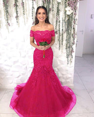 Tulle Mermaid Appliques Dresses Off The Shoulder