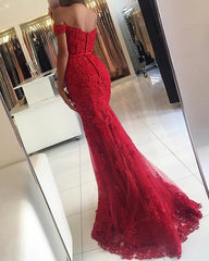 Stunning Mermaid Lace Evening Dress Off The Shoulder