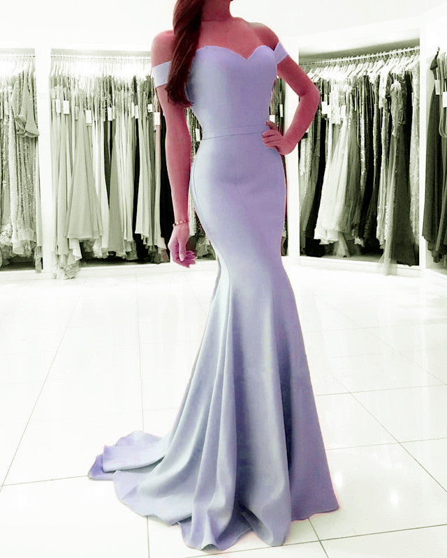 Mermaid Sweetheart Off The Shoulder Satin Dresses
