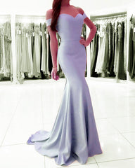 Mermaid Sweetheart Off The Shoulder Satin Dresses