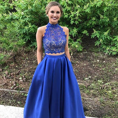 A-line/Princess Sleeveless Criss-cross Beading Long Satin Prom Dresses