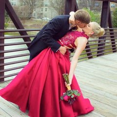 A-line/Princess Sleeveless Criss-cross Beading Long Satin Prom Dresses