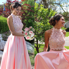 A-line/Princess Sleeveless Criss-cross Beading Long Satin Prom Dresses