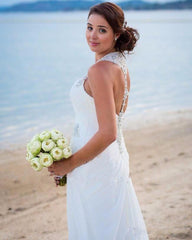 Chiffon Wedding Dress Leg Split