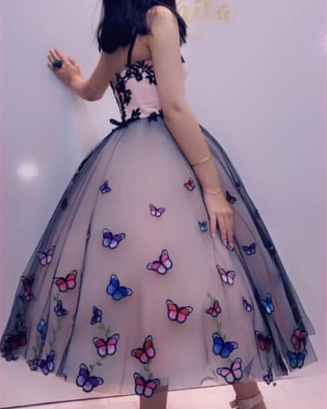 Fairy Butterfly Tulle Ball Gown Midi Dress - RongMoon
