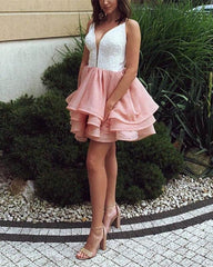 White And Blush Ruffles Short Dress - RongMoon