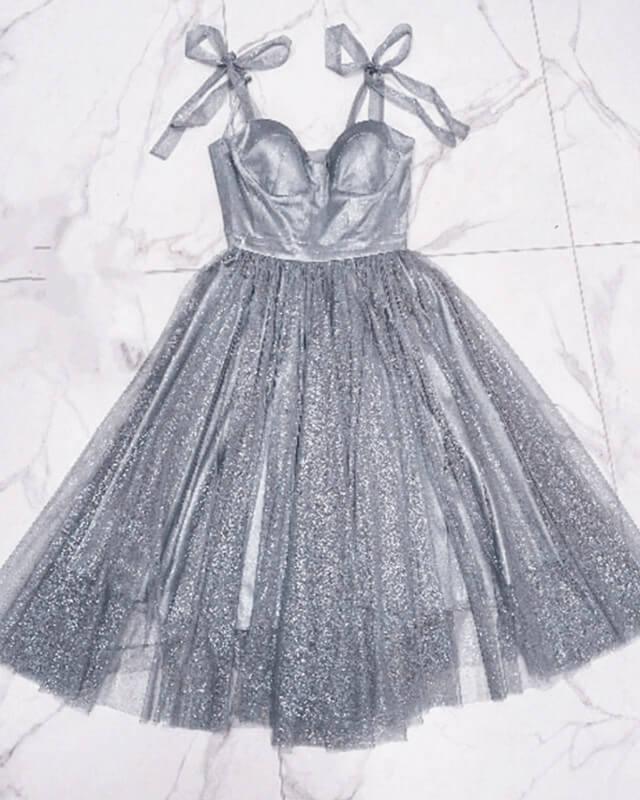 Short Sparkly A-line Sweetheart Corset Dress - RongMoon