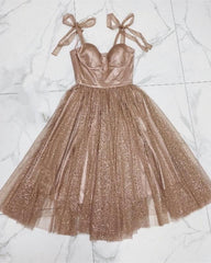 Short Sparkly A-line Sweetheart Corset Dress - RongMoon