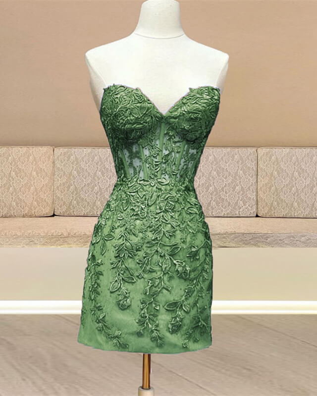Strapless Corset Lace Bodycon Dress