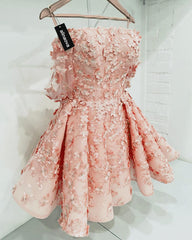 Short 3D Lace Fowers Mini Dress
