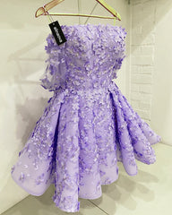 Short 3D Lace Fowers Mini Dress