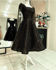 Long Sleeves Pearl Beaded Party Dress