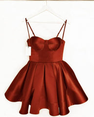 Burnt Orange Satin Mini Corset Dress - RongMoon