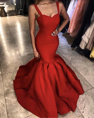Spaghetti Straps Sweetheart Mermaid Prom Dresses