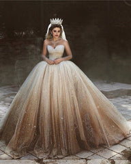 Bling Bling Sweetheart Corset Tulle Ball Gowns Wedding Dresses Sequins
