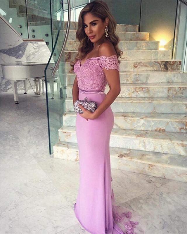 Lace V-neck Long Mermaid Court Train Evening Gowns 2018 Elegant Prom Dress