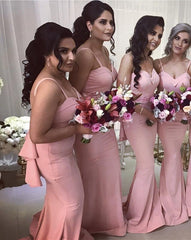 Mermaid Sweetheart Ruffles Back Bridesmaid Dresses
