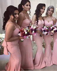 Mermaid Sweetheart Ruffles Back Bridesmaid Dresses
