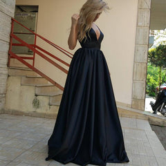 Burgundy Satin V Neck Long Evening Gowns For Wedding Party