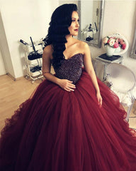 Fully Beading Sweetheart Puffy Wedding Dresses