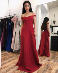 Off The Shoulder Long Satin Floor Length Bridesmaid Dresses For Wedding Party