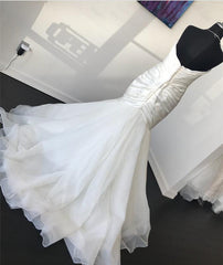Sexy Ruched Sweetheart Organza Layered Mermaid Wedding Dresses 2018