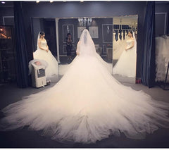Ruched Sweetheart Off The Shoulder Tulle Ball Gown Wedding Dresses