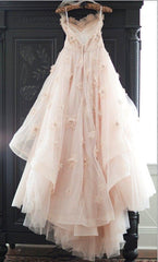 Elegant Lace Sweetheart Tulle A-line Backless Wedding Dresses 2018