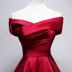 Short A-line Off The Shoulder Satin Bridesmaid Dresses
