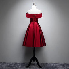 Short A-line Off The Shoulder Satin Bridesmaid Dresses