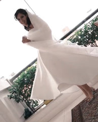 Off Shoulder Satin Wedding Dresses Front Short Long In Back