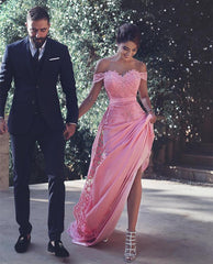 Off The Shoulder Mermaid Prom Dresses Lace Appliques