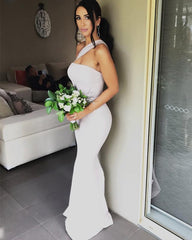 Sexy Long Corset Mermaid Bridesmaid Dresses One Shoulder