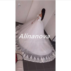 Elegant Off The Shoulder Wedding Dresses Ball Gowns Long Sleeves