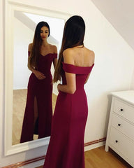 Mermaid V-neck Long Satin Evening Dresses 2018 Slit Prom Gowns