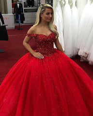 Luxurious Crystal Beaded Sweetheart Bodice Corset Tulle Ball Gowns Wedding Dresses