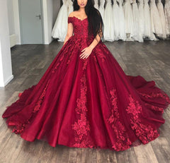 Lace Appliques Off Shoulder Organza And Tulle Quinceanera Dresses