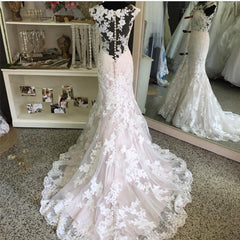 Vintage Cap Sleeves Lace Mermaid Wedding Dresses 2017