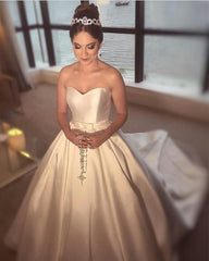 Sexy Sleeveless Sweetheart Ball Gowns Wedding Dresses 2018