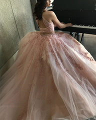 Two Piece Tulle Ball Gowns Quinceanera Dresses Beaded High Neck With Lace Embroidery