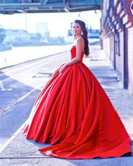 Ruched Sweetheart Satin Ball Gowns Wedding Dresses