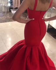 Spaghetti Straps Sweetheart Mermaid Prom Dresses