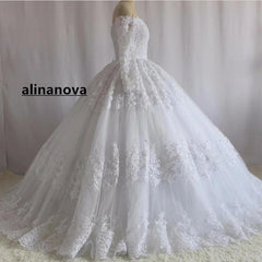 Lace Long Sleeves Ball Gowns Wedding Dresses Off The Shoulder