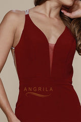 Sexy Trumpet/Mermaid V-Neck Sleeveless Beading Long Prom Dresses