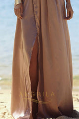 Sexy Spaghetti Strap Deep V-Neck Criss-cross Long Prom Dresses with split