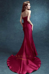 Fabulous Trumpet/Mermaid Elastic Woven Satin Long Prom Dresses