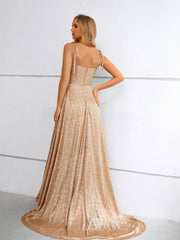 V-neck Jersey Embroidery A-line Prom Dresses, Bridesmaid Dresses, Newest Prom Dresses, Simple Formal Dresses, Evening Dresses - RongMoon
