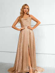 V-neck Jersey Embroidery A-line Prom Dresses, Bridesmaid Dresses, Newest Prom Dresses, Simple Formal Dresses, Evening Dresses - RongMoon